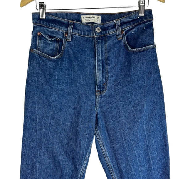 ABERCROMBIE & FITCH The 90's Slim Straight Ultra High Rise Jeans Medium Wash 28 - Picture 2 of 6